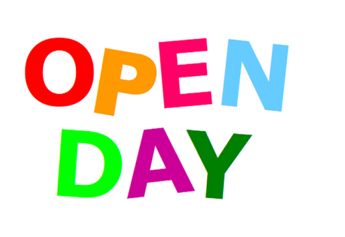 Immagine colorata con la scritta 'OPEN DAY'.